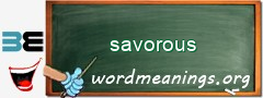 WordMeaning blackboard for savorous